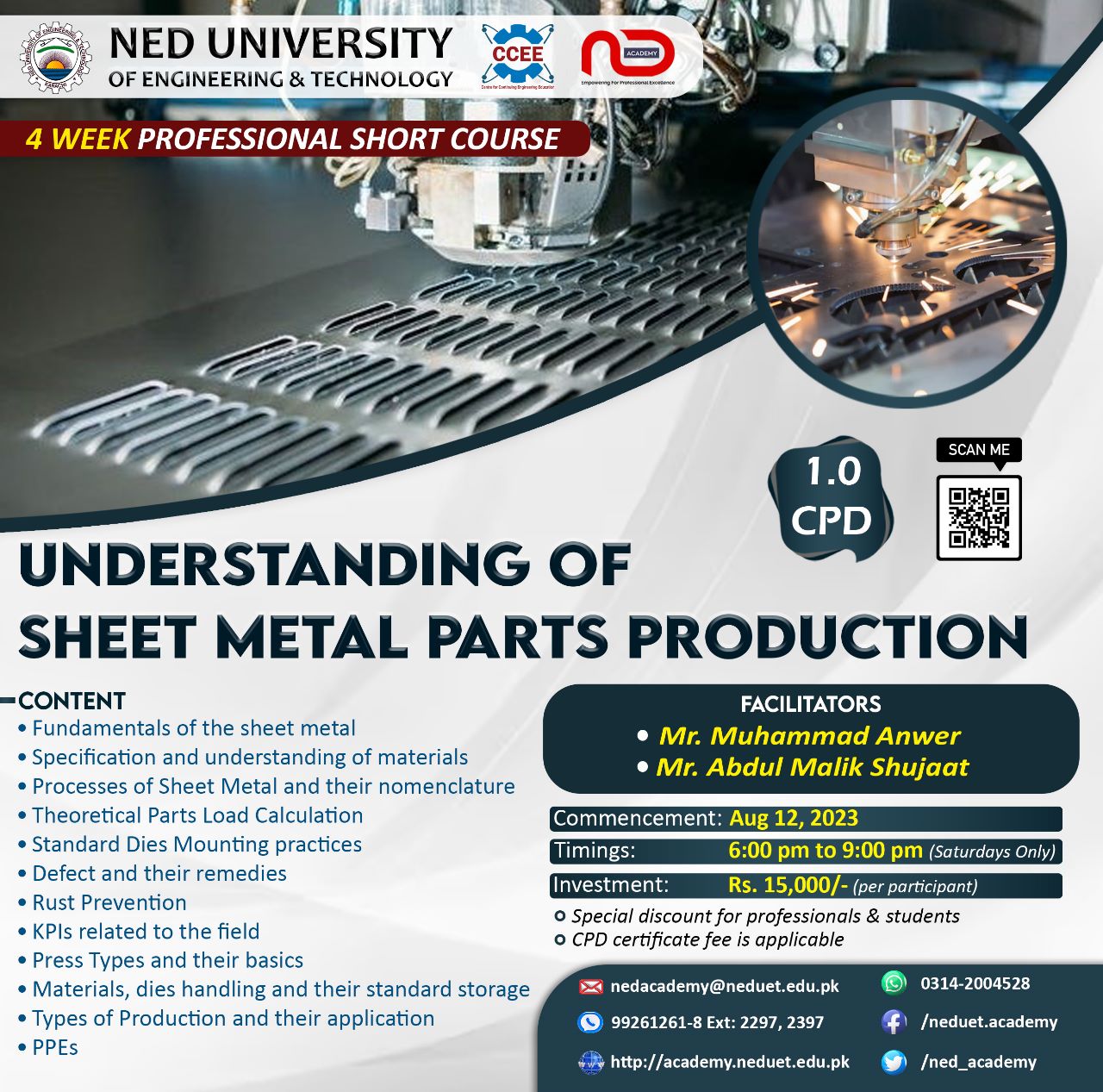 Understanding of Sheet Metal Parts Production NED Academy CCEE CMPP